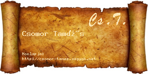 Csomor Tamás névjegykártya